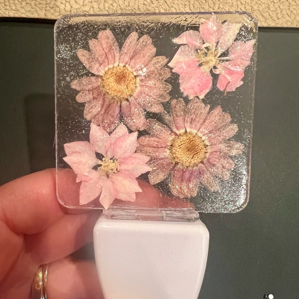 Floral Night Light with Pink and Yellow Flowers